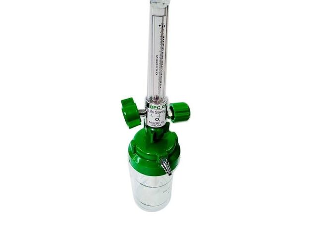 Analog BPC Oxygen Flow Meter With Humidifier Bottle, 200 Ml