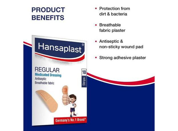 Hansaplast Medicated Antiseptic Band Aid Dressing (Pack of 100)