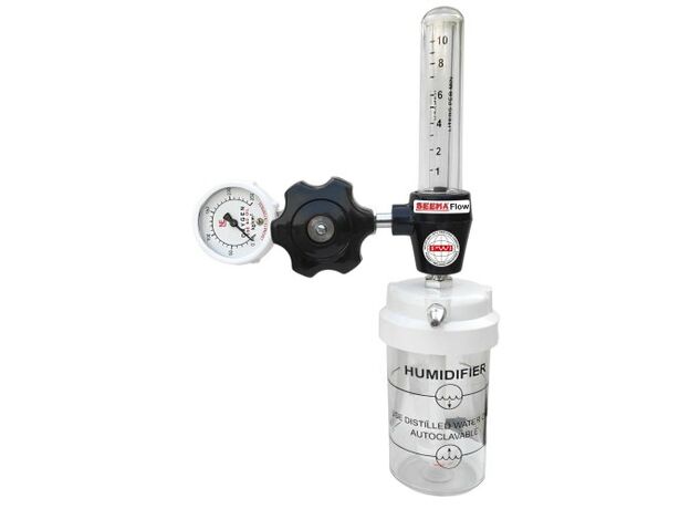 Seema Oxy Flow Meter / Fine Adjustment Valve With Flowmeter And Humidifier Bottle