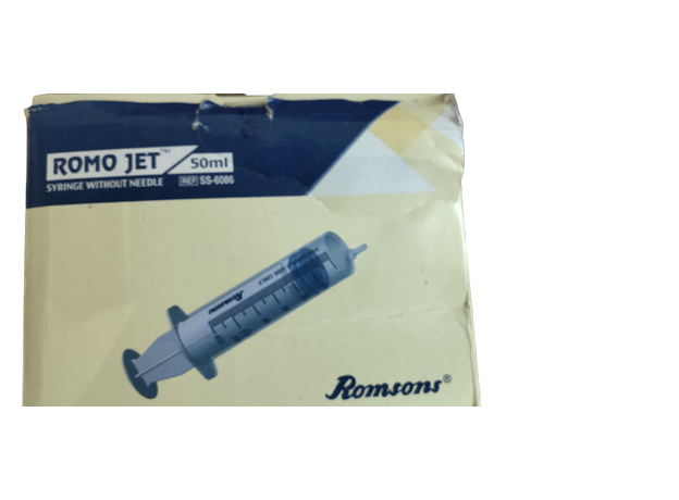 Romsons SS-6086 50ml Romo Jet (Luer Slip) Without Needle (Box of 25)