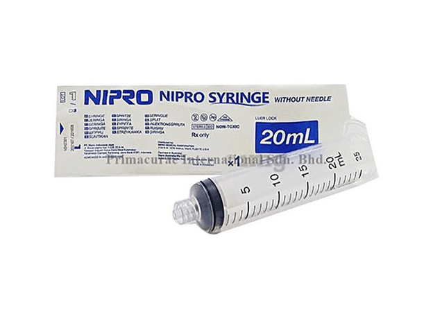 Nipro 20ml Syringe with Needle 1.5'' x 21G, Box of 50