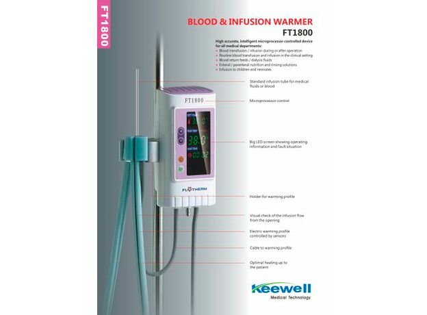 Keewell Technologies FT1800 Fluid and Blood Warmer