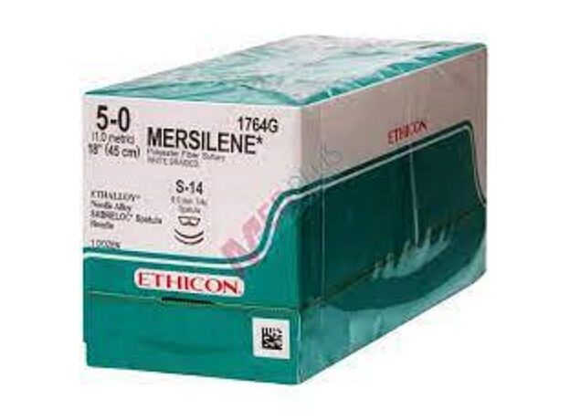 Mersilene Sutures USP 5-0, 1/4Circle Spatulated Micropoint Double NW6578 - Box of 12