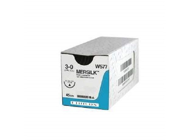 Mersilk Sutures USP 6-0, 3/8 Circle Reverse Cutting Micropoint NW5043 - Box of 12
