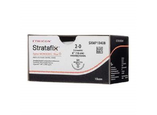 Ethicon Stratafix Spiral Monocryl Plus Sutures USP 2-0, 1/2 Circle Taper Point - SXMP1B411 - Box of 12