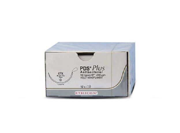 Ethicon PDS Plus Sutures USP 3-0, 17 mm 1/2 Circle Taper Point RB-1 - PDP305H - Box of 36