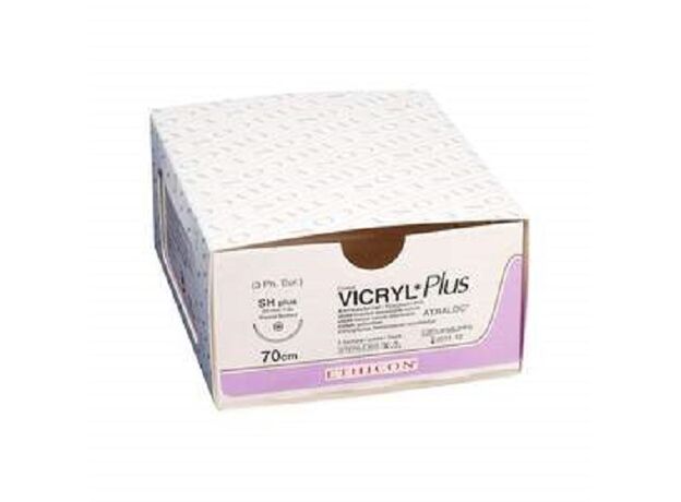 Ethicon Vicryl Plus Sutures USP 2-0, 1/2 Circle Round Body - VP 2341 - Box of 12