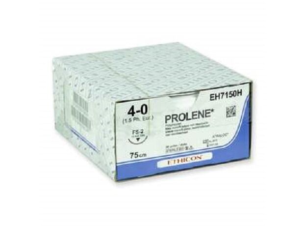 Prolene Sutures USP 6-0, 3/8 Circle Round Body C-1 Double Needle - W8718 - Box of 12