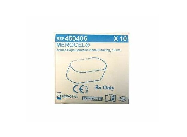 Medtronic Merocel hemoX Pope Epistaxis Nasal Packing - 450406(10cm, With Drawstring - Pack Of 10)