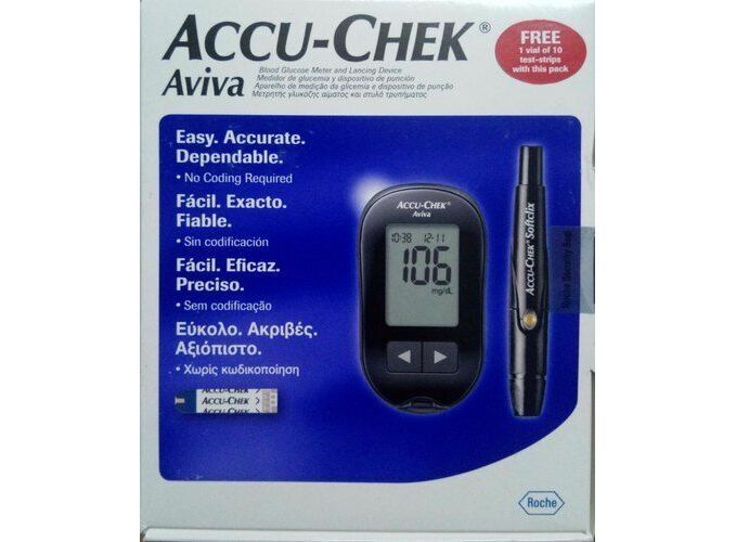 Verplicht Voorspeller som Buy Accu-chek Aviva Glucometer 1 Kit + 10 Strips at best price from  Hospitalsstore.com